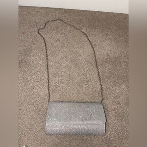 Silver Glitter Evening Bag New Without Tags